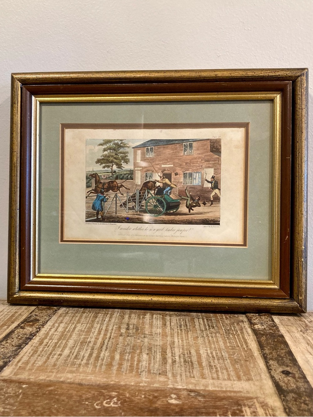 Henry Alken “I Wonder Whether He Is a Good Timber Jumper” Framed Print ‘73 Horse